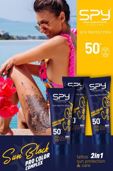 SPY Care Lab Sun Block Protection 50+ SPF After Care Güneş Koruyucu Dövme ve Cilt Bakım Kremi 50ml