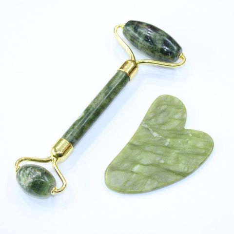 Jade (Yeşim) Gua Sha & Roller Set