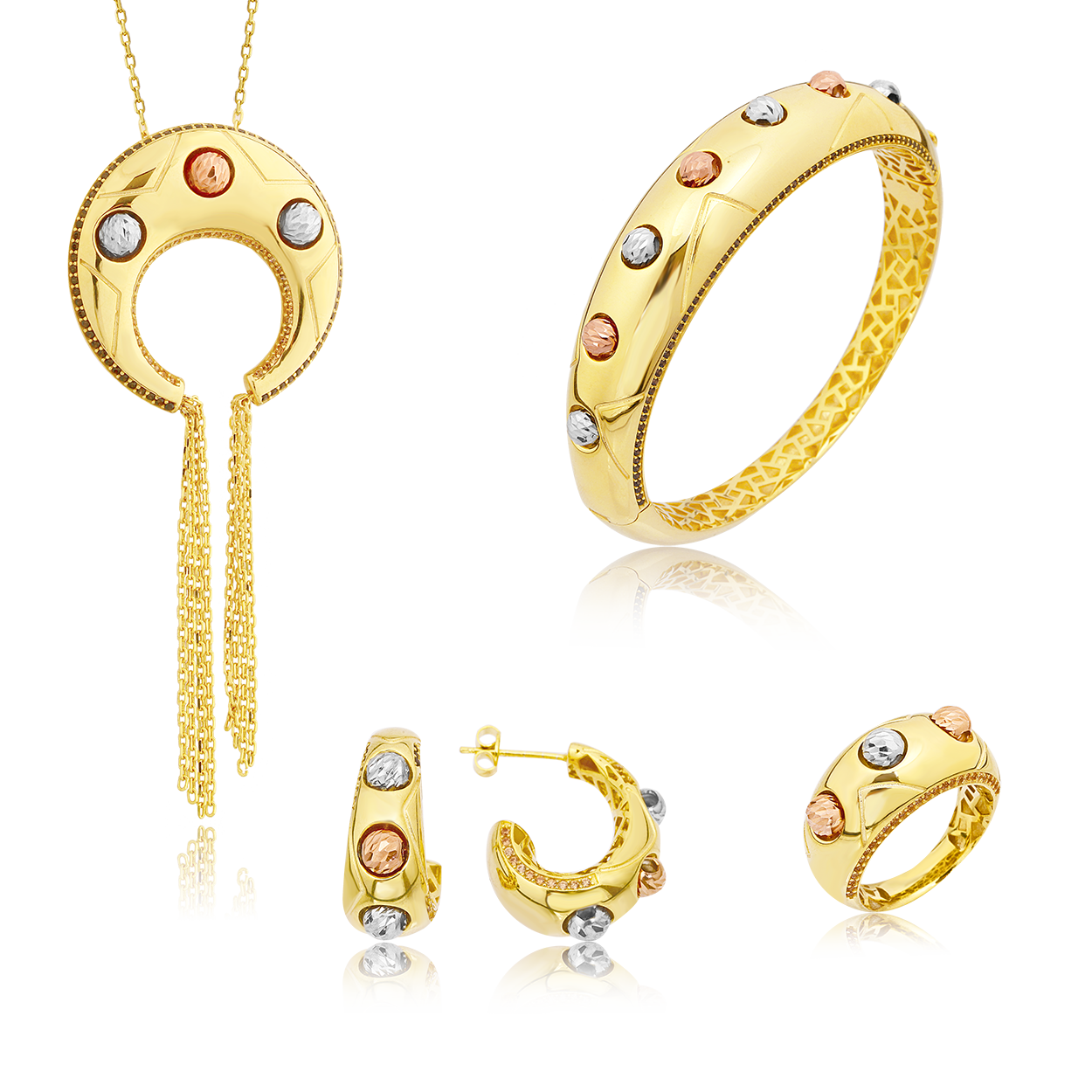 Dorikalı Zincir Detaylı Gümüş Set