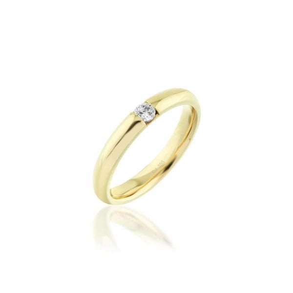 Taşlı Simit Model 3 mm. İçi Boş Kadın Alyans