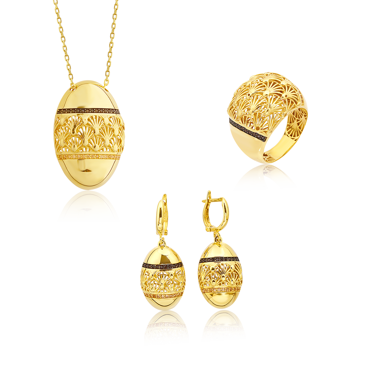 İşleme Detaylı Gümüş Set