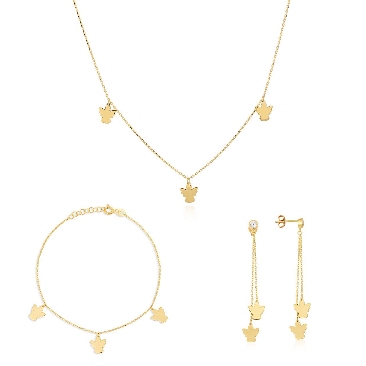 Melek Figürlü Gümüş Set