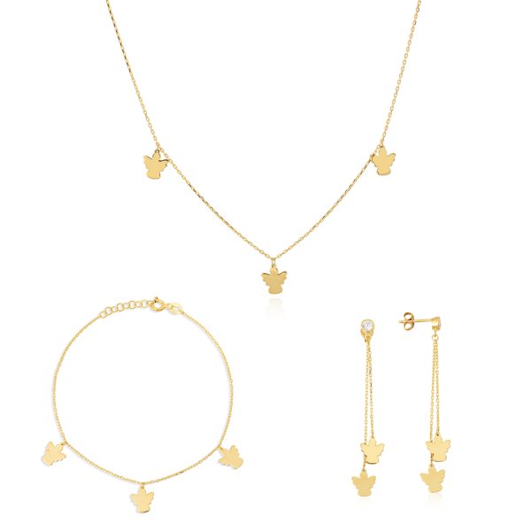 Melek Figürlü Gümüş Set