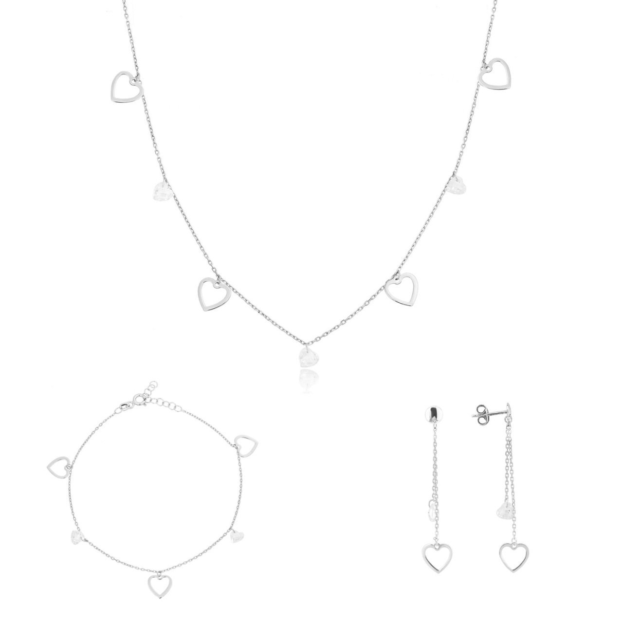 Hafif Model Kalpli Gümüş Set