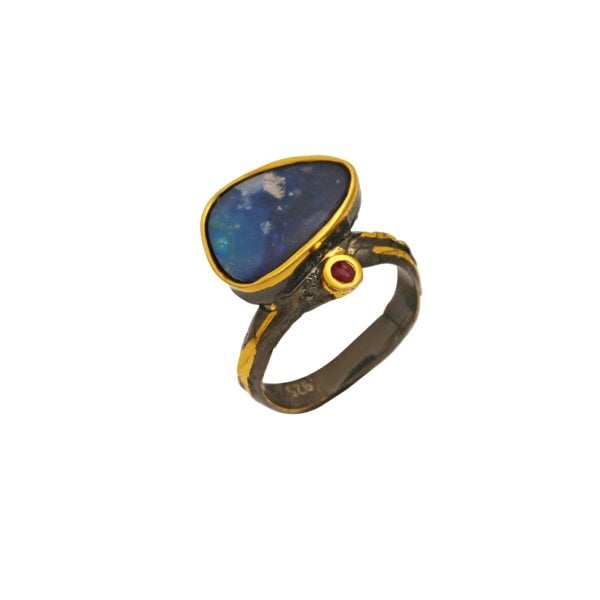 Cevahir Doğal Avustralya Opal Taşlı Yüzük