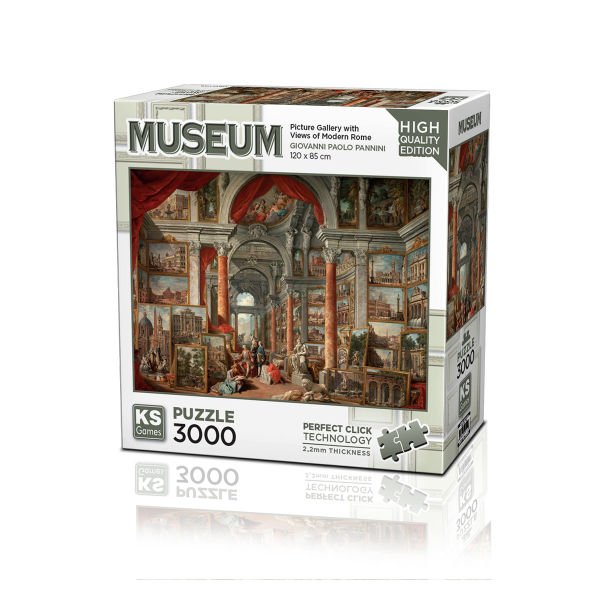23014 Picture Gallery With Views Of Modern Rome 3000 Parça Puzzle -KS Puzzle