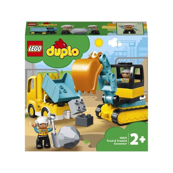 10931 Lego Duplo - Town Kamyon ve Paletli Kazıcı 20 parça +2 yaş