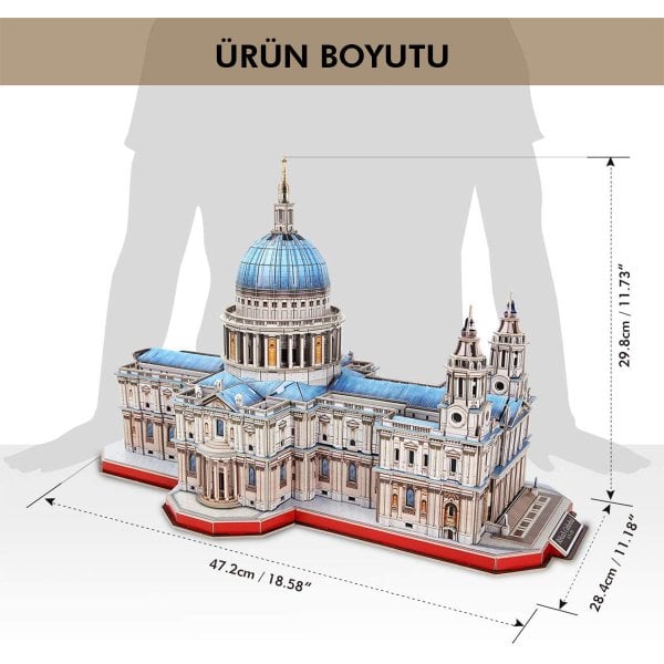 MC270 Cubic Fun Aziz Paul Katedrali (Büyük boy ve iç görünümlü) 643 parça / 3 Boyutlu Puzzle