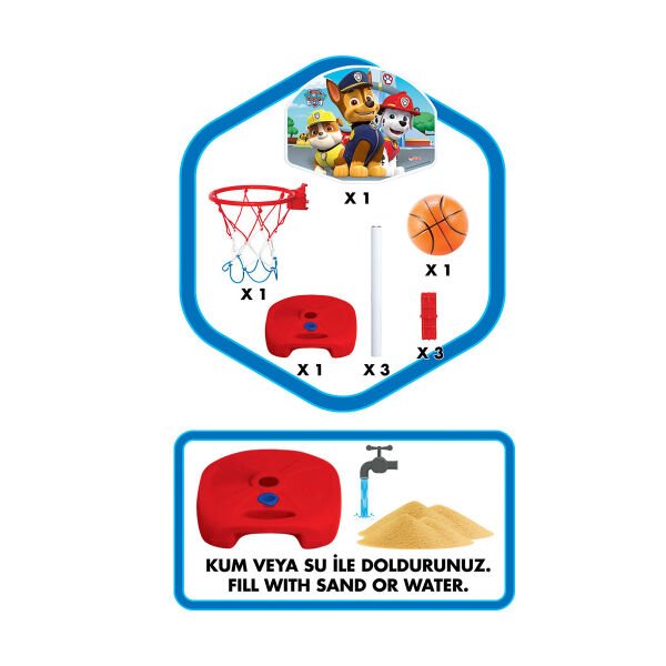 03880 Paw Patrol Büyük Ayaklı Basketbol Seti -Fentoys