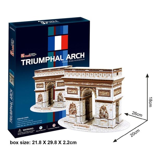 C045H Cubic Fun Triumphal Arch Zafer Anıtı Fransa 26 Parça 3 Boyutlu Puzzle