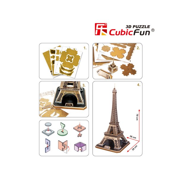 MC091H Cubic Fun Eyfel Kulesi Fransa 82 Parça 3 Boyutlu Puzzle
