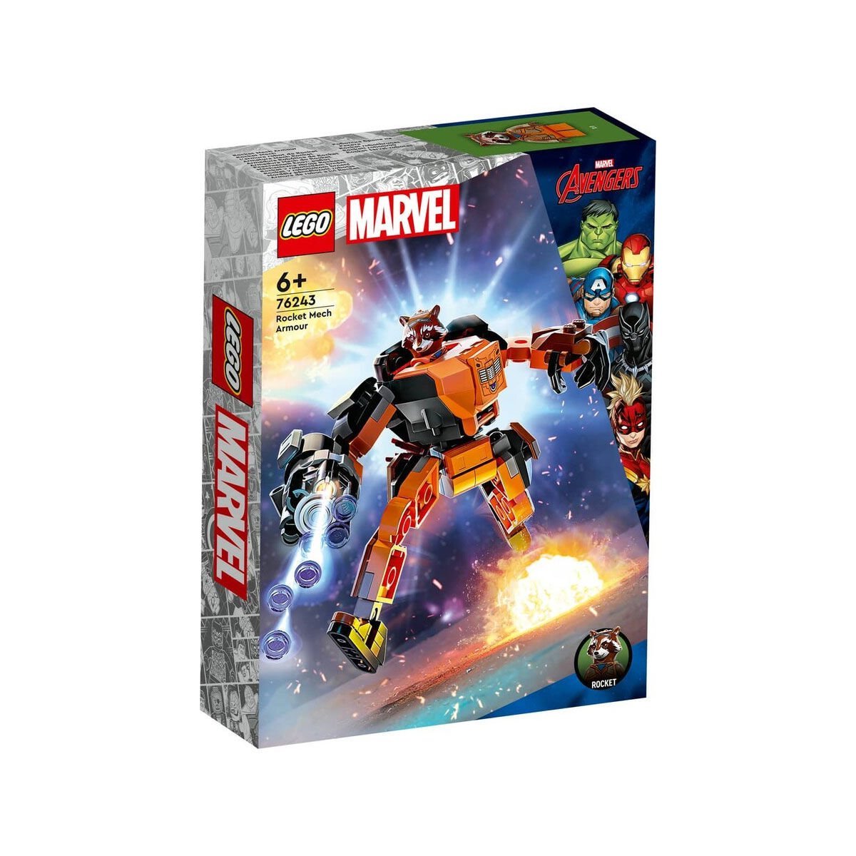 76243 LEGO® Marvel - Rocket Robot Zırhı 98 parça +6 yaş