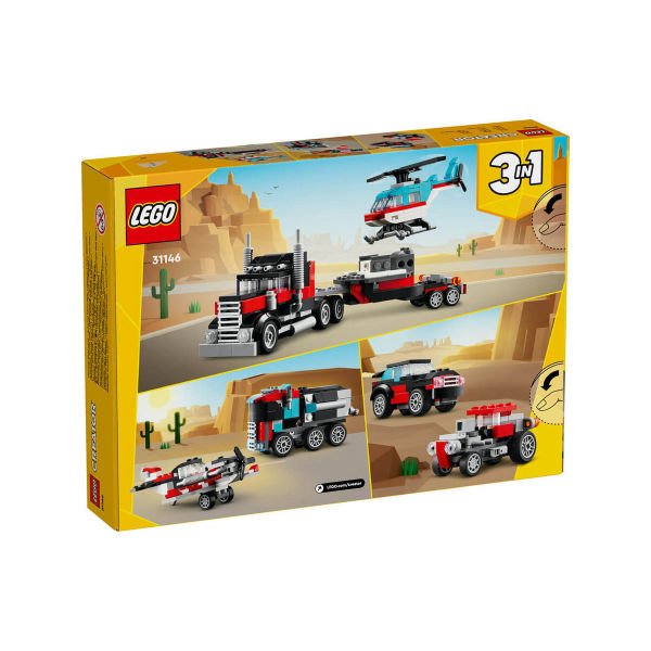 31146 LEGO® Creator 3’ü1 arada Helikopterli Açık Kasa Kamyon 270 parça +7 yaş