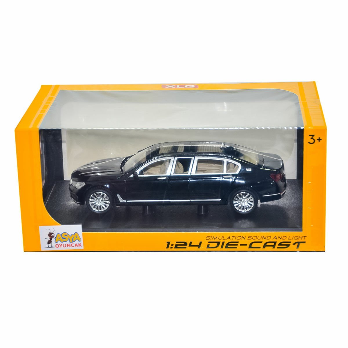 03989-M929G-1 Kutulu 1:24 Sesli Model Araba - Asya Oyuncak