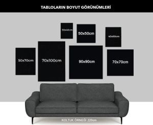 İkili Kanvas Tuval Tablo Monochrome Karahindiba Kod: TH66-K