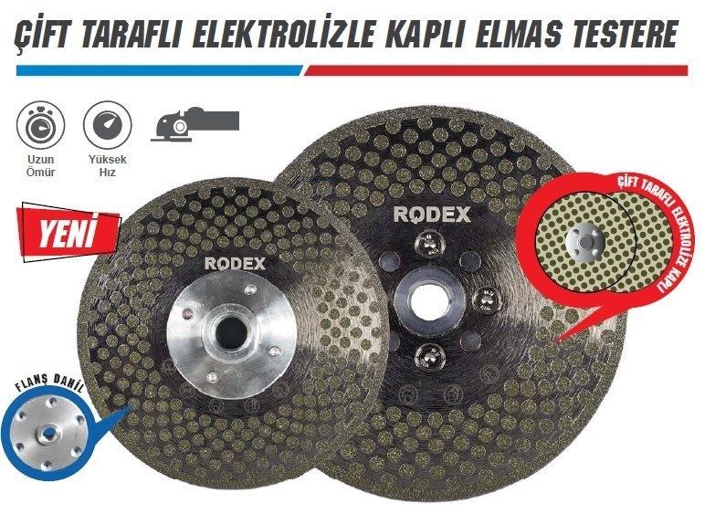 Rodex  RRE115FD Çift Taraflı Elektrolizle Kaplı Elmas Testere 115mm