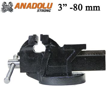 Anadolu Strong 80mm 3'' Dövme Çelik Sabit Tezgah Masa Mengenesi