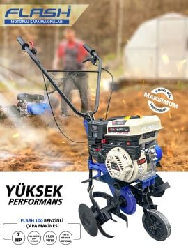 Flash 100 Benzinli Çapa Makinası 7 Hp SHINERAY Yeni Nesil Motor 1 İleri Vites 40-60 cm Çapa