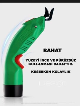 Rowermax Alman 248VFX Şarjlı Çelik Dişli Çift Akülü Kumaş Kesme Deri Kağıt Kesme