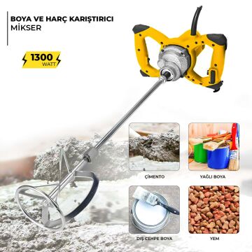 Anadolustrong ANS1040 1300W Elektirikli Alçı Boya Ve Harç Karıştırıcı Mikser