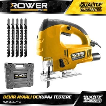 Rowermax RWRX-2071S Lazerli Pandüllü Açı Ayarlı Kademeli Dekupaj Testere 650W 5 Bıçak Hediyeli