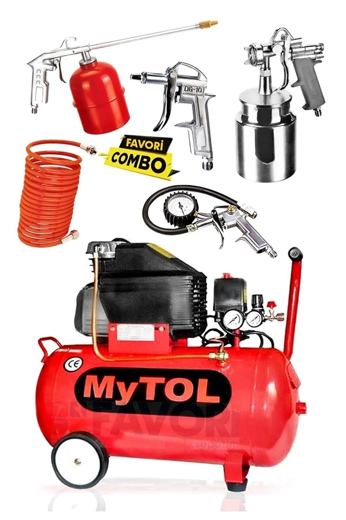 Mytol 80 Litre  V Kafa Kompresör Havalı Set