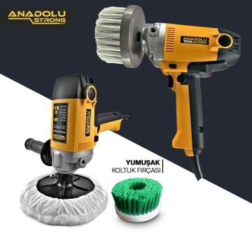 Anadolu Strong ANS1030 900 Watt Devir Ayarlı Koltuk Yıkama ve Polisaj Makinası Koltuk Fırçalı