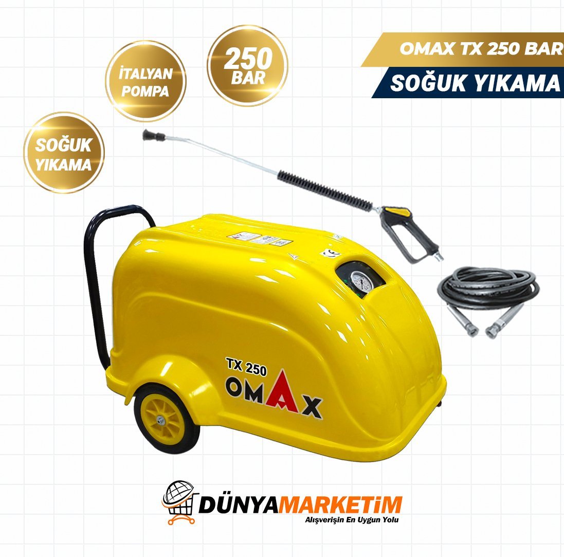 Omax TX 250 Basınçlı Yıkama Makinası İtaly Pompa Monofaze