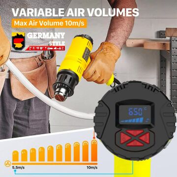 Germany Style GRM9001 Sıcak Hava Tabancası Dijital Isı Göstergeli 2000 Watt Hem Sıcak Hem Soğuk