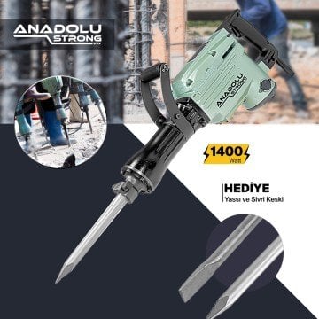 Anadolu Strong ANS1059 Profesyonel 25 Joule 14 Kg Kırıcı Hilti Matkap 2 Adet Uc Hediyeli
