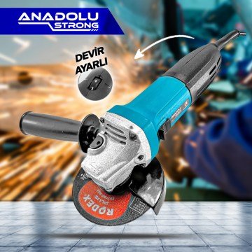 Anadolu Strong ANS1077 Devir Ayarlı Spral Makinası Avuç İçi Taşlama 125 mm 2 Adet Disk Hediye