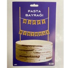 KRAFT HAPPY BİRTHDAY PASTA BAYRAGI