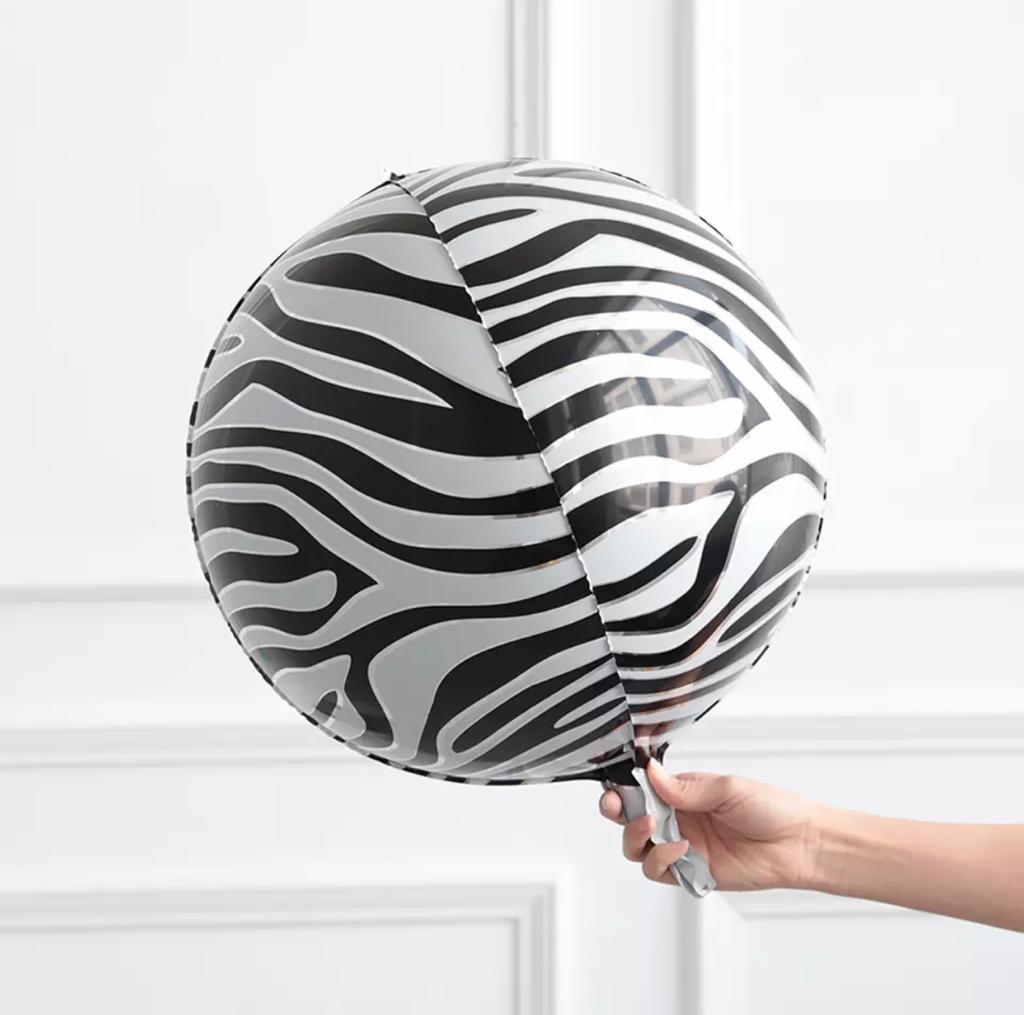 4D KÜRE ZEBRA FOLYO BALON 1 ADET