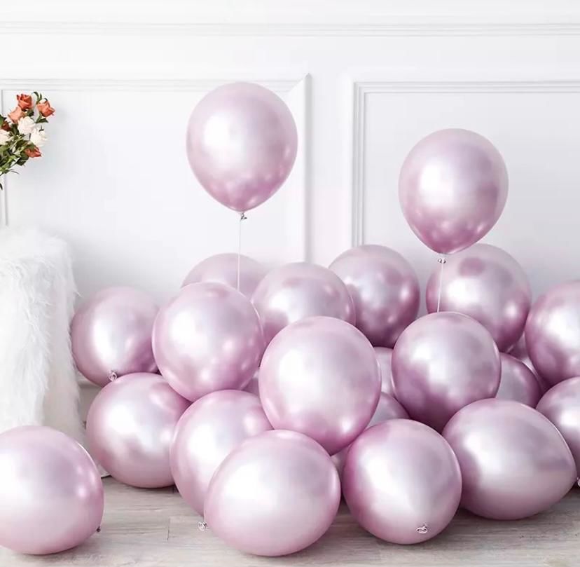 AÇIK PEMBE KROM BALON ( 5 ADET )