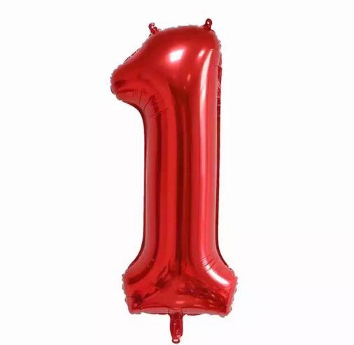 100CM KIRMIZI 1 RAKAM BALON