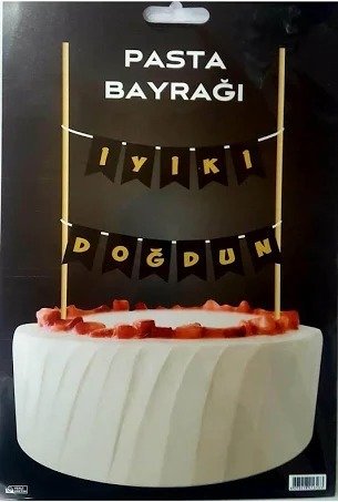 SİYAH GOLD PASTA BAYRAGI