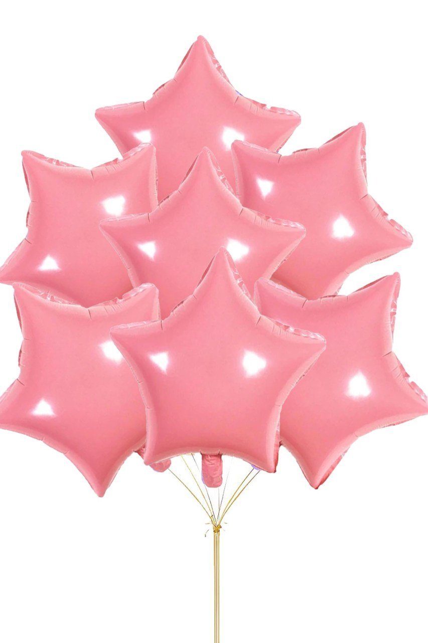 PEMBE YILDIZ MAKARON BALON ( 1 ADET )