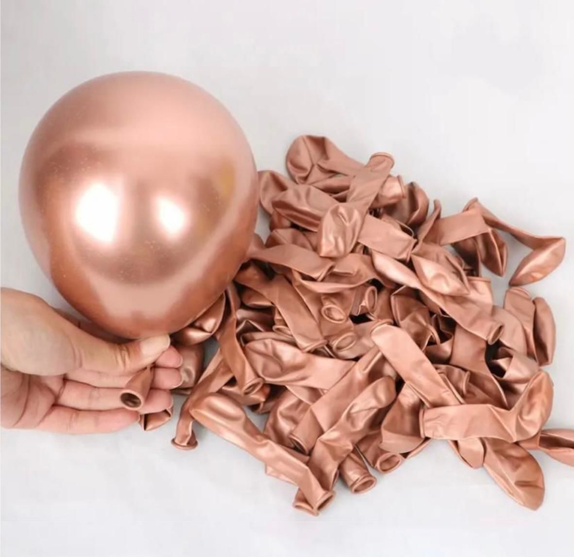 100 Adet 5 inç Rosegold Krom Balon