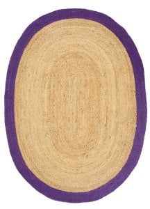 Agra Jüt Purple Oval El Dokuma Halısı