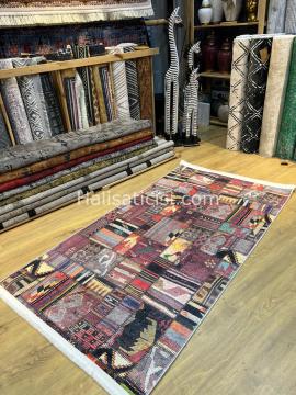 Salerno Çamaşır Makinesinde Yıkanabilir Kilim Halı HS1038