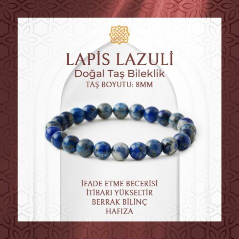 Lapis Lazuli 8mm Doğal Taş Bileklik