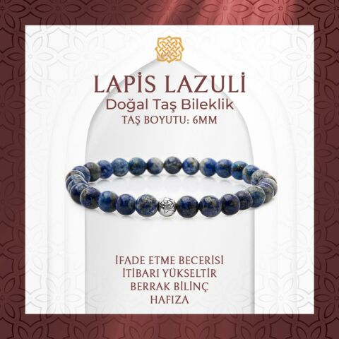 Lapis Lazuli 6mm Doğal Taş Bileklik