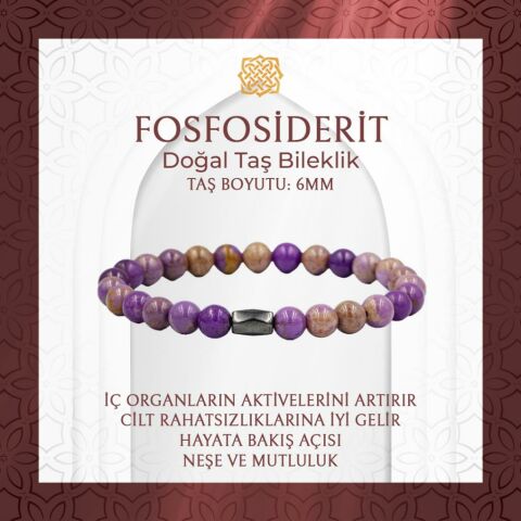 Fosfosiderit 6mm Doğal Taş Bileklik