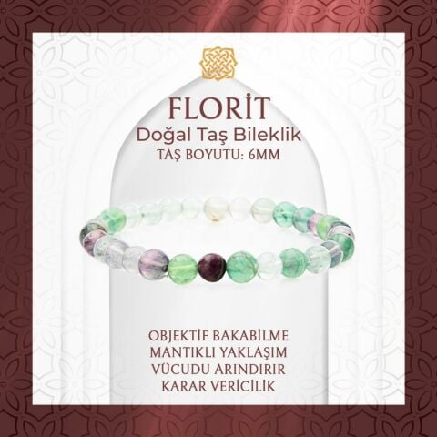 Yeşil Florit 6mm Doğal Taş Bileklik