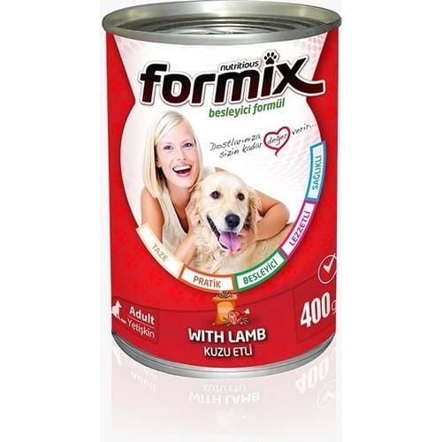 FORMIX KUZU PARÇA ETLİ YETİŞKİN KÖPEK KONSERVE 400 GR*12