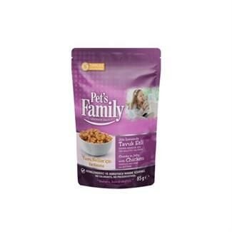 PET FAMİLY POUCH YAVRU KEDİ TAVUKLU JÖLELİ 85 GR