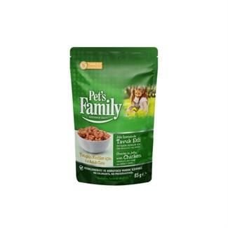 PET FAMİLY POUCH YETİŞKİN KEDİ TAVUKLU JÖLELİ 85 GR