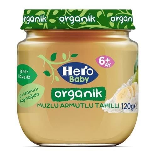 HERO ORGANİK MUZ-ARMUT-YULAF 120 GR*6