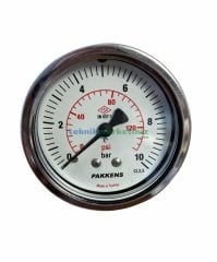 Ø63mm 0-10 Bar Panotip Arka Bağlantılı G1/4'' inç Genel Amaçlı Kurutip Manometre, Basınç Göstergesi CL2,5 PAKKENS