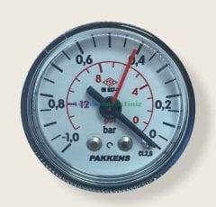 Ø40mm -1 Bar Arkadan Bağlantılı Kurutip G1/8'' Vakummetre, Vakum Göstergesi CL2,5 PAKKENS